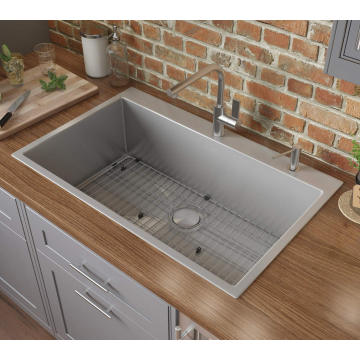 Aquacubic Handmade Drop in Stainless Steel Single Bowl Kitchen Sink